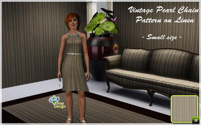 Sims 3 — Vintage Pearl Chain SMALL by Uma Design — Plain can be pretty! This natural linen with vintage pearl chain print