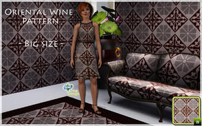 Sims 3 — Oriental Wine Tile BIG by Uma Design — Go oriental with this tile in sutle colors! Has 3 channels and comes in 3