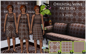 Sims 3 — Oriental Wine SET by Uma Design — Go oriental with this tile in sutle colors! Has 3 channels and comes in 3