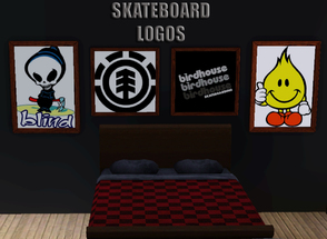 Sims 3 — Skateboard logo paintings *request* by ataylor69 — Here are some logo paintings for all your skateboarding sims!