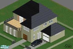 Sims 1 — Medium Lux by Neb1 —  A 2 story house for your sims **CAR INCLUDED**