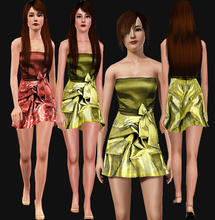 Sims 3 — OPJ_AF_Mini_Bow by openhousejack — a short tube dress for formal wear 