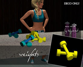 Sims 3 — Exercise Clutter Weights by tdyannd — This item is decorative only.