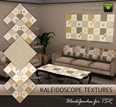 Sims 3 — Kaleidoscope Pattern Set by BlackGarden — A stylish, modern geometric pattern with four different textures, plus