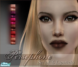 Sims 2 — Persephone Lips by flinn — A lipstick set in six colours. Looks good also on darker skintones.