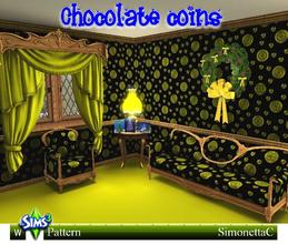 Sims 3 — Chocolate coins by SimonettaC — A bounty of treasure for christmas, shiny wrapped chocolate coins. Custom