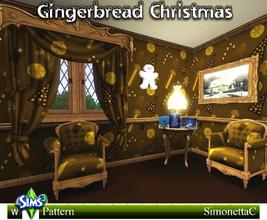 Sims 3 — Gingerbread Christmas by SimonettaC — Gingerbread men, trees, candy canes, presents, baubles and candles. Custom