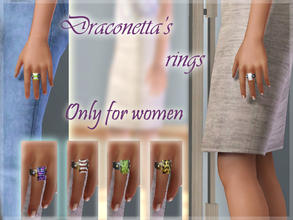 Sims 3 — Rectangular Ring_001 by Draconetta — This ring is suitable for any clothes, you just need to change the pattern