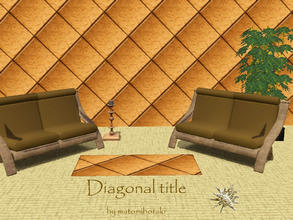 Sims 3 — Diagonal title by matomibotaki — Classic wooden title for the right ambient in your sims home. You will find it