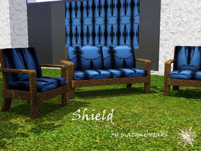 Sims 3 — Shield by matomibotaki — Decorative pattern in black/blue. Look very nice on curtains. To find under Theme.