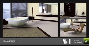 Sims 3 — BathroomNo1 by ShinoKCR — Huge modern Bathroomset for your Game. Animations for the Showers, Tub and Lounger are
