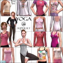 Sims 2 — Yoga Superset by BunnyTSR — All three of my Yoga sets in one handy superset comprising 14 barefoot outfits