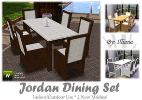 Sims 3 — Jordan Dining Set by Illiana — This contemporary set includes a new chair and table mesh which are designed to