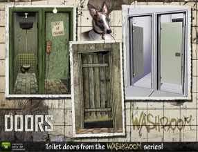 Sims 3 — Toilet Doors by Cyclonesue — First set in the new Washroom series - toilet doors! Privy, dunny, bog, the john or