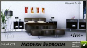 Sims 3 — Modern Bedroom by ShinoKCR — Here is the Bedroomfurniture matching the Modern Serie Incudes Doublebed, Dresser,