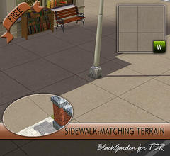Sims 3 — FREE! Sidewalk Matching Terrain Paint by BlackGarden — A terrain paint designed to (almost) perfectly match the