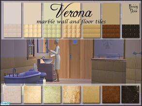 Sims 2 — Verona: Marble wall and floor tiles by BunnyTSR — A set of seven luxury natural marble floor tiles in a range of