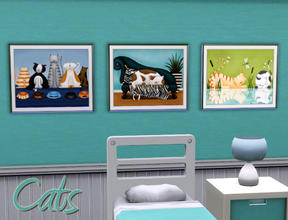Sims 3 — Jo Parry Cats by kittyispretty69 — Three Jo Parry Cat paintings. Enjoy and Happy Simming!!