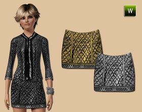Sims 3 — UPDATE!  Leather Mini Skirt by Harmonia — 3 Variations. Recolorable