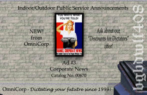 Sims 3 — Big Brother Propaganda - Corporate News by bgbdwlf408 — Attention, citizens! All reading materials must be