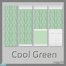 Sims 2 — Cool Green Wallpaper Set by ziggy28 — A set of 4 wallpapers in a cool green pattern