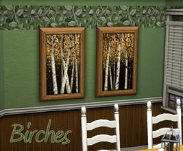 Sims 3 — Arnie Fisk Shimmering Birches Paintings by kittyispretty69 — Two Shimmering Birches paintings by Arnie Fisk.