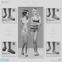 Sims 2 — MESH by sosliliom ~ Simple Slippers ~ Female Accessories (re by sosliliom — Simple slippers accessories for