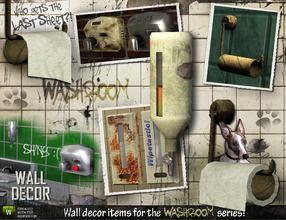 Sims 3 — Washroom Wall Decor set by Cyclonesue — The final instalment in the Washroom series (at least for now)! Wall