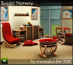 Sims 3 — Twygo Nursery by AnoeskaB — Nursery with a 1-tile crib (for baby's only), 1 tile dressers, a decorative changing