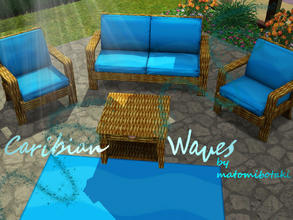 Sims 3 — Caribian Waves by matomibotaki — 1 channel pattern in light blue, looks great in pools, to find under Geometric.