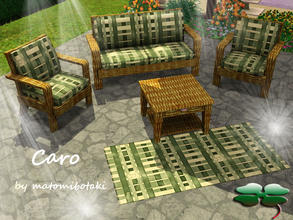 Sims 3 — Caro by matomibotaki — 2 channel modern caro pattern in green/beige, to find under Geometric.