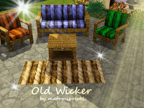 Sims 3 — Old Wicker by matomibotaki — A used wicker pattern in different brown colors, 3 channel, to find under