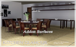 Sims 3 — Kitchen Glamour - Addon Tables and Shelf2x by ShinoKCR — A friend of mine was asking for a 4tl Table and more