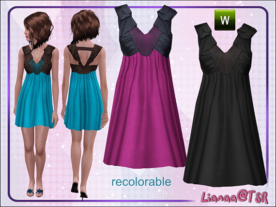 Sims 3 — Elegant dress 073 by Lianaa by Lianaa — Elegant dress 073 by Lianaa - recolorable, custom CAS and launcher