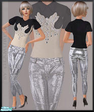 Sims 2 — Zipped paillette skinny pants by Glamurita — I hope you like this dress