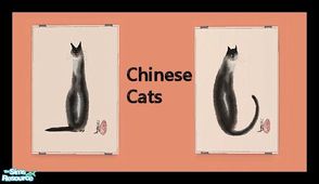 Sims 2 — Chinese Cats by ziggy28 — A set of two Chinsese cats by the artist Cheng Yan. You will find these pictures under