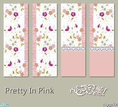 Sims 2 — Pretty In Pink Wallpaper Set by ziggy28 — Pretty in pink wallpaper set. A set of four seamless, mix and match