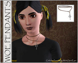 Sims 3 — Circle Pendant for Females by wideopeneyes — A wrap-around style necklace with a circular pendant for your YA/A