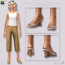 Sims 3 — Wedge Slippers For Elders by sosliliom — edited mesh and handpainted texture --- everyday ~ formalwear ~