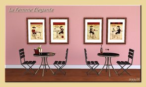 Sims 3 — La Femme Elegante by ziggy28 — A set of four wonderful Parisian themed pictures by the artist Andrea Laliberte