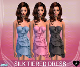 Sims 2 — Silk tiered dress  set by agapi_r — 
