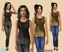 Sims 2 — Necklace Babydoll Top ~ Jeans Set by Harmonia — 
