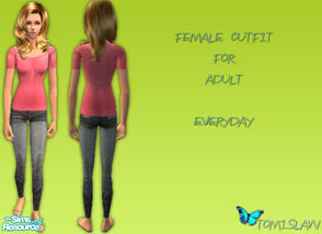 Sims 2 — Female Adult Outfit 01 by Tomislaw — Outfit for Adults - Game Mesh