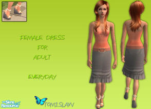 Sims 2 — Female Adult Dress 01 by Tomislaw — Dress for A Females - New Mesh