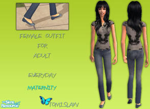 Sims 2 — Female Adult Outfit 04 by Tomislaw — - New Mesh - Available for pregnancy -