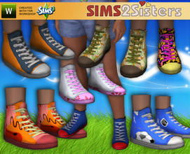 Sims 3 — S2S Sneaker High for Child by sims2sisters — High Sneaker for children. For both boys and girls. 7 recolors in