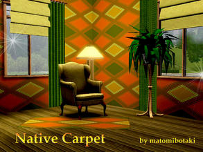 Sims 3 — Native Carpet by matomibotaki — Native pattern in intensive colors, orange and green, 2 channel, to find under