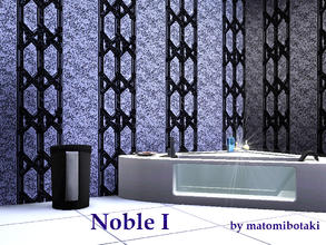 Sims 3 — Noble I by matomibotaki — Classic and elegant titile pattern, 1 channel , in light blue, to find uner Geometric.