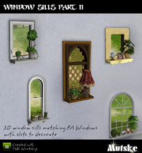 Sims 3 — Window Sills PartII by Mutske — Set of 10 new window sills with slots to decorate you EA windows. This set