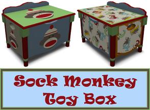 Sims 3 — Sock Monkey Toy Chest by ahundley — Sock Monkey Toy Chest- 2 variations. Variation 1 has 4 designable palettes,